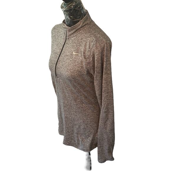 Nike Women’s Small Gray Long Sleeve Quarter‎ Zip Dri-Fit Swoosh Athletic Runner - Picture 3 of 6